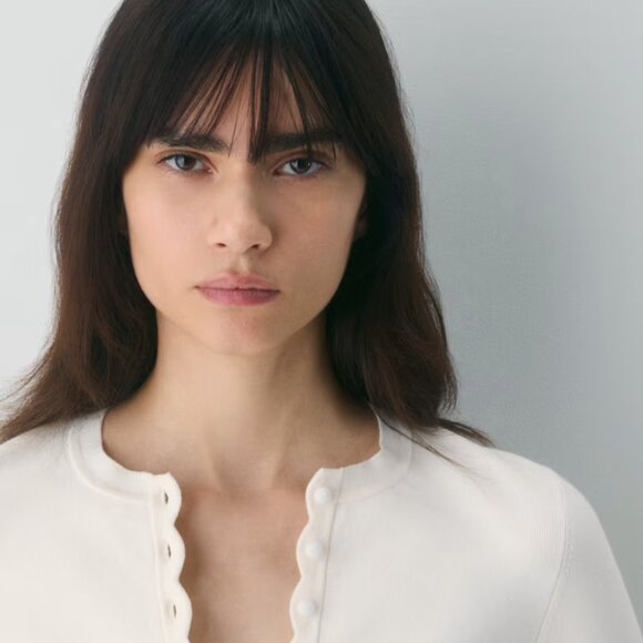 NWT Aritzia SHELLY Cardigan Light Birch M - Picture 4 of 7